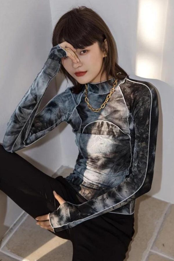 Tie Dye High Neck Top