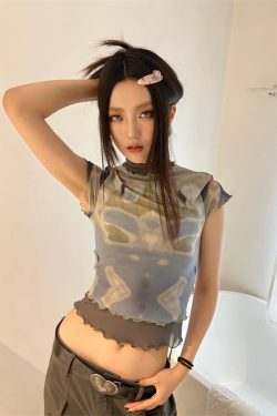 Tie Dye Mesh Top