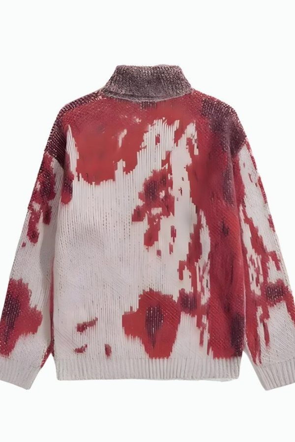 Tie Dye Turtle Neck Knitted Sweater