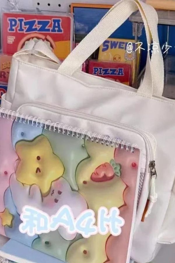 Transparent Pocket Ita Bag – Y2K Japanese Kawaii Nylon Crossbody Shoulder Handbag for Women & Girls