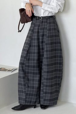Ultra-Wide Plaid Pants