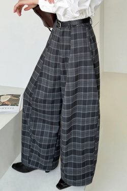Ultra-Wide Plaid Pants