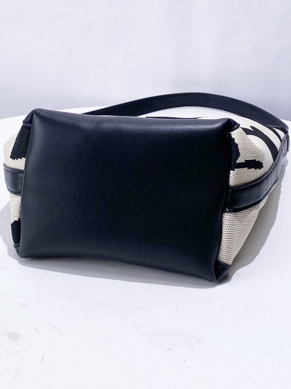 Unique Black Print Patchwork Large Capacity Canvas Bucket Bag