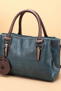 Unique Black Zippered Patchwork Faux Leather Messenger Bag