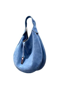 Unique Blue Large Capacity Suede Shoulder Bag
