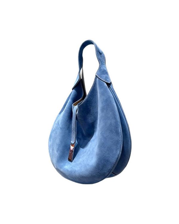 Unique Blue Large Capacity Suede Shoulder Bag