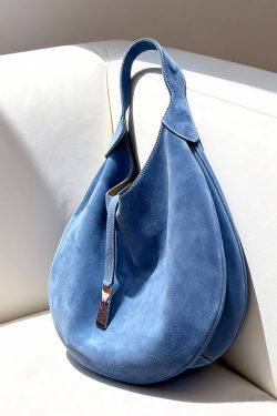 Unique Blue Large Capacity Suede Shoulder Bag