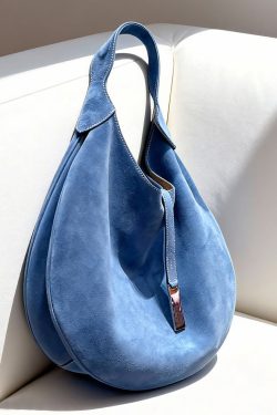 Unique Blue Large Capacity Suede Shoulder Bag