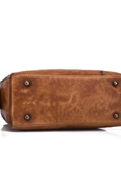 Unique Brown Print Paitings Leather Tote Handbag