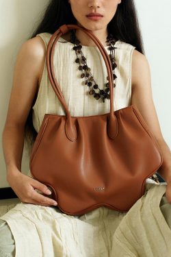 Unique Brown Solid Durable Faux Leather Shoulder Bag
