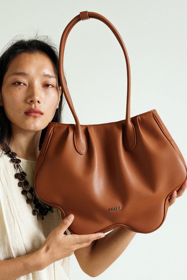 Unique Brown Solid Durable Faux Leather Shoulder Bag