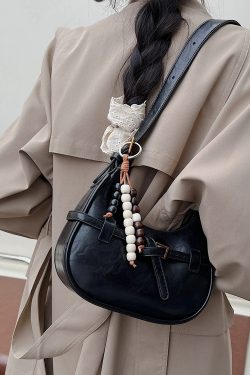 Unique Brown Tasseled Solid Durable Faux Leather Saddle Bag