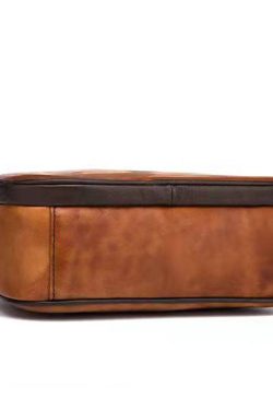 Unique Chocolate animal Paitings Calf Leather Tote Handbag