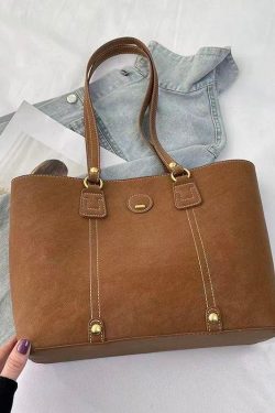 Unique Grey Solid Durable Large Capacity Faux Leather Shoulder Bags