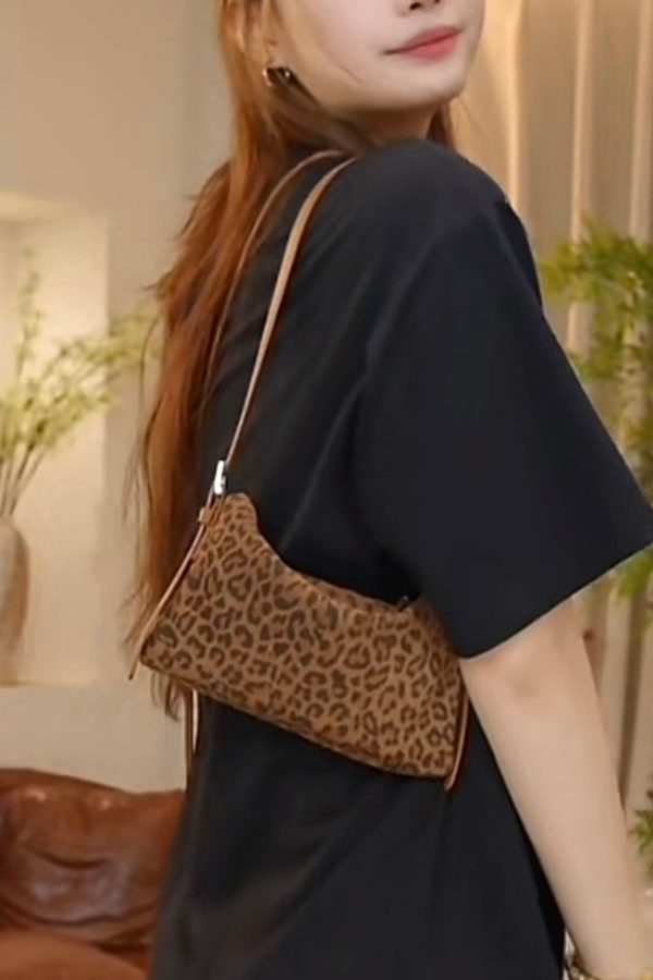 Unique Khaki Leopard Solid Durable Faux Leather Mini Bag