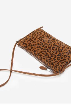 Unique Khaki Leopard Solid Durable Faux Leather Mini Bag