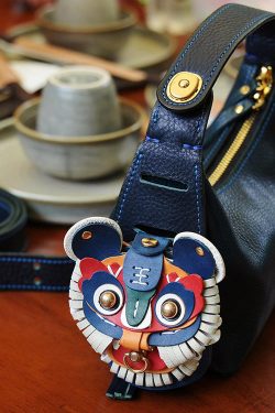 Unique Navy Asymmetrical Design Leather Tote Handbag