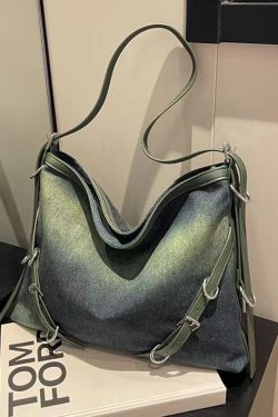 Unique Navy Versatile Large Capacity Denim Satchel Handbag