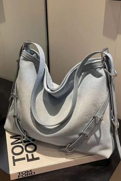 Unique Navy Versatile Large Capacity Denim Satchel Handbag