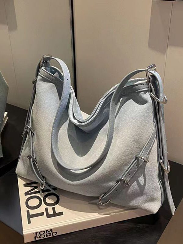 Unique Navy Versatile Large Capacity Denim Satchel Handbag