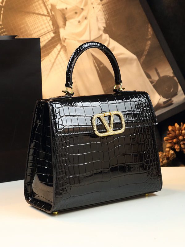 Unique Purple Embossed Solid Durable Calf Leather Tote Handbag