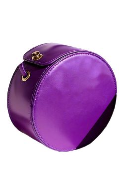 Unique Purple Rotundity Solid Durable Leather Crossbody Bag