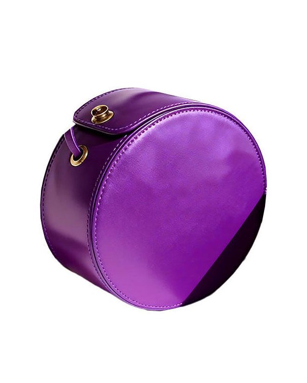 Unique Purple Rotundity Solid Durable Leather Crossbody Bag