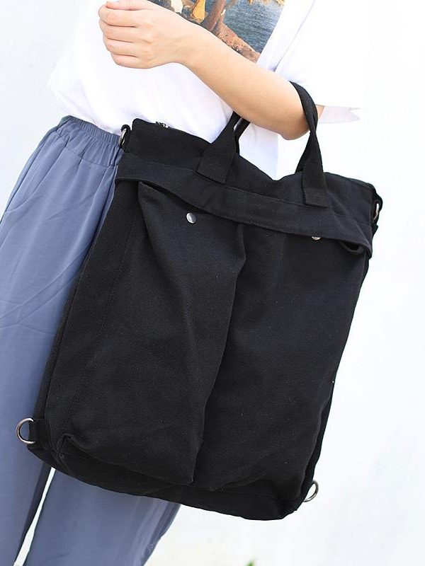 Unique Robes Boho black Canvas Square Backpack