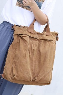 Unique Soft Surroundings Plus Size brown Canvas Square Backpack