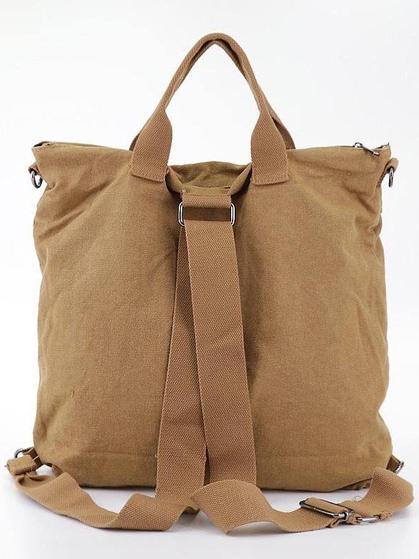 Unique Soft Surroundings Plus Size brown Canvas Square Backpack