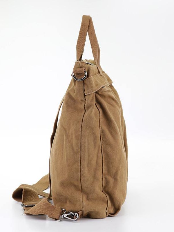 Unique Soft Surroundings Plus Size brown Canvas Square Backpack