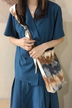 Unique Tie Dye Lace Up Canvas Messenger Bag