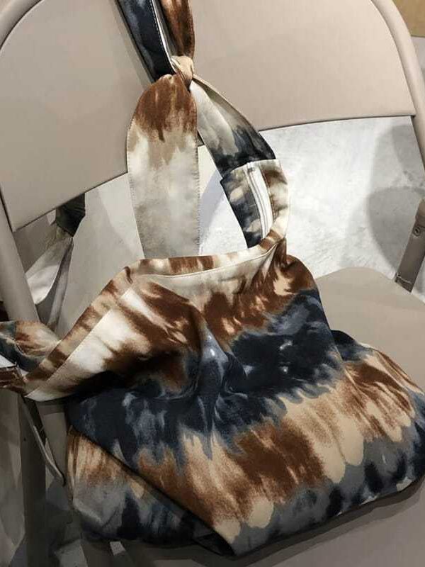 Unique Tie Dye Lace Up Canvas Messenger Bag