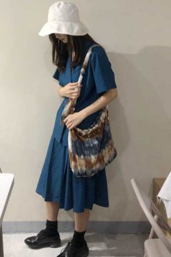 Unique Tie Dye Lace Up Canvas Messenger Bag