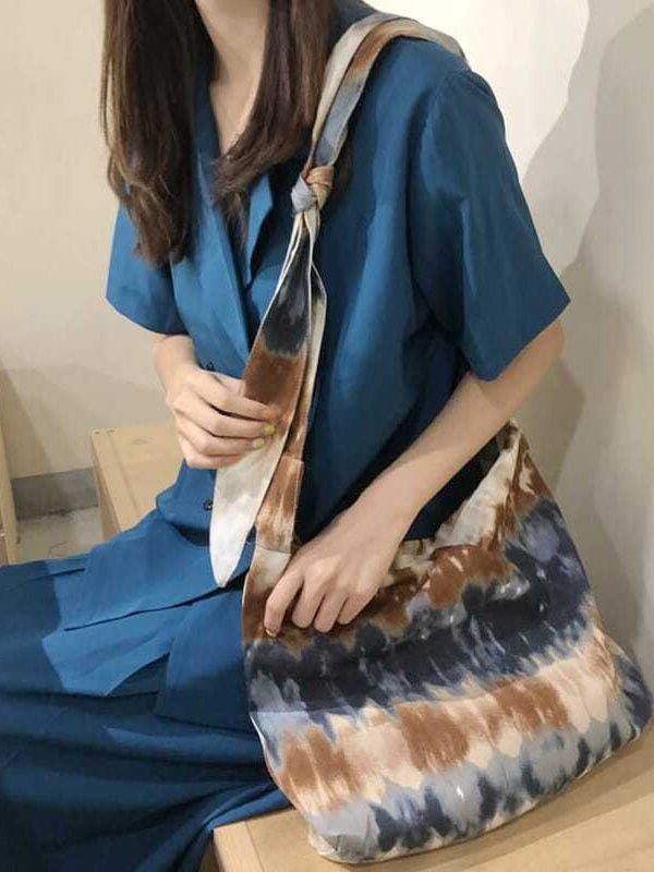 Unique Tie Dye Lace Up Canvas Messenger Bag