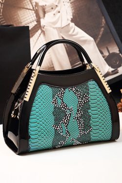 Unique White Embossed Zircon Calf Leather Tote Handbag