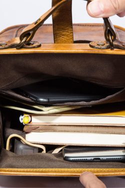 Unique Yellow Large Capacity Calf Leather Backpack Bag