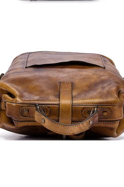 Unique Yellow Large Capacity Calf Leather Backpack Bag