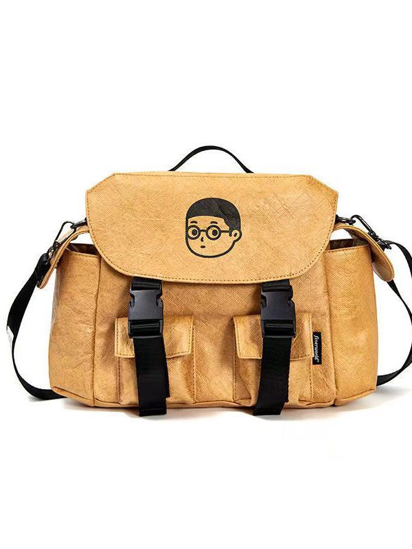 Unique Yellow Versatile Pockets Messenger Bag