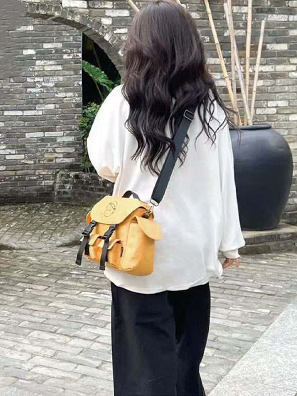 Unique Yellow Versatile Pockets Messenger Bag