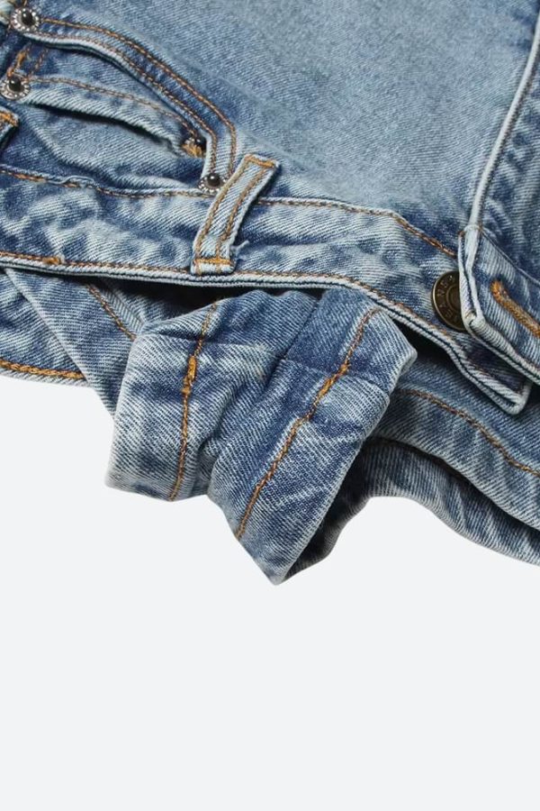 Upside Down Denim Mini Shorts