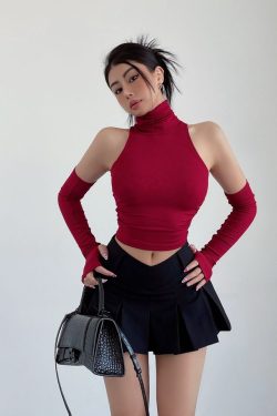 V-Shaped College Mini Skirt