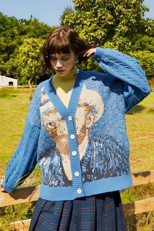Van Gogh Self Portrait Cardigan