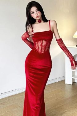 Velvet Lace Maxi Dress