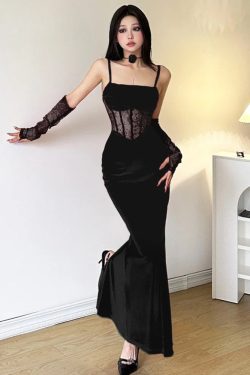 Velvet Lace Maxi Dress