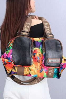 Versatile Casual Oversized Printed Patchwork Crossbody Bag