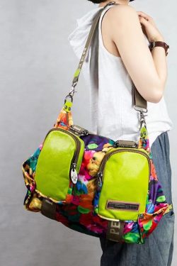 Versatile Casual Oversized Printed Patchwork Crossbody Bag