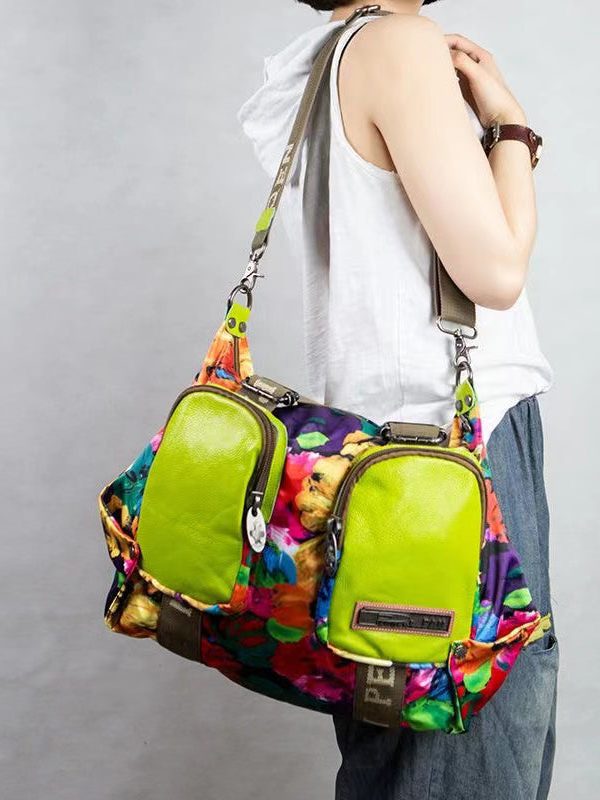 Versatile Casual Oversized Printed Patchwork Crossbody Bag