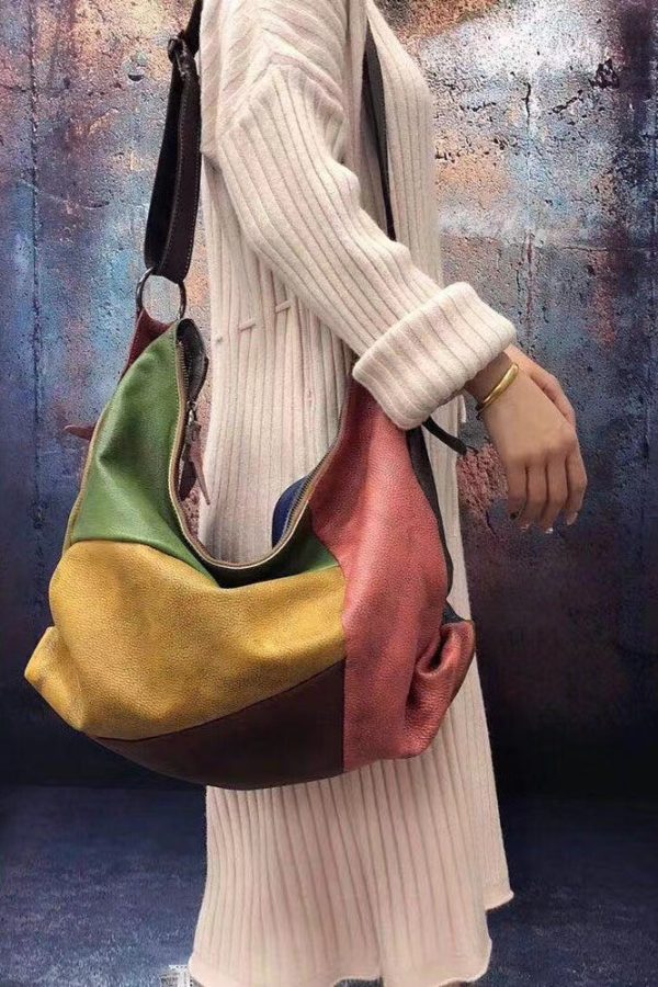 Versatile European And American Cowhide Large Capacity Crossbody Bag