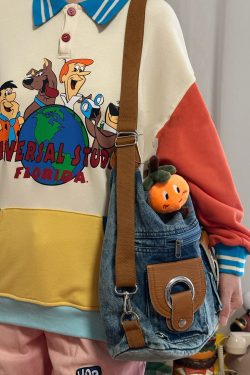 Versatile High-Capacity Denim One Shoulder Crossbody Bag